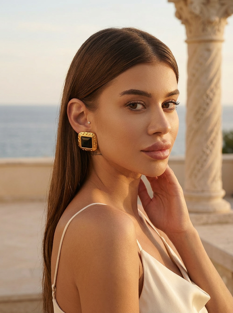 Obsidian Geo Studs
