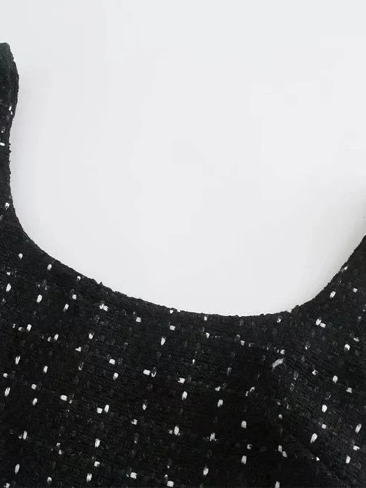 The Pearl Noir: Vintage-Inspired Hollow-Out Mini Dress